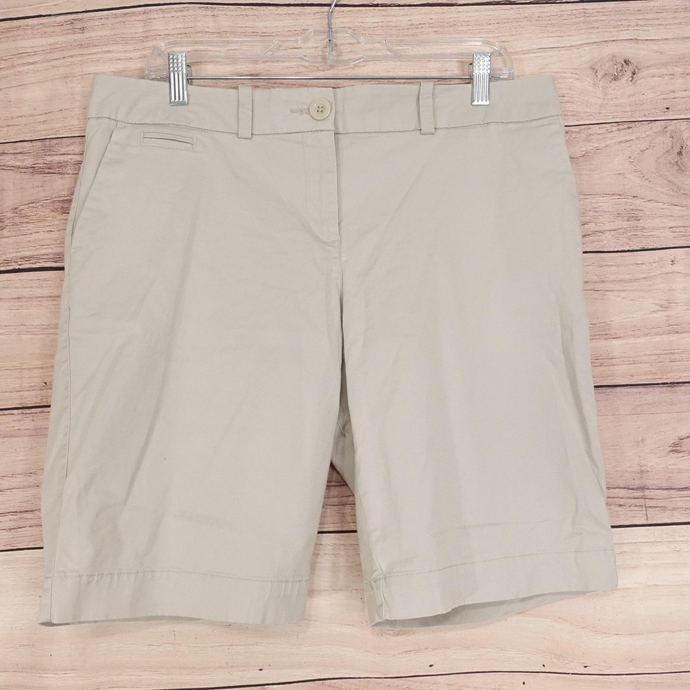 Tommy Hilfiger Chino Shorts Womens 12 Beige Twill Stretch 36 Waist 10 Inseam